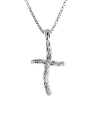 trendor Schmuck Kreuz-Anhänger 20 mm mit Halskette für Frauen Silber 925 75599