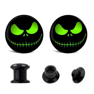 1 Paar Fratze grün Damen Herren Flesh Plug Tunnel 4mm bis 16mm Top