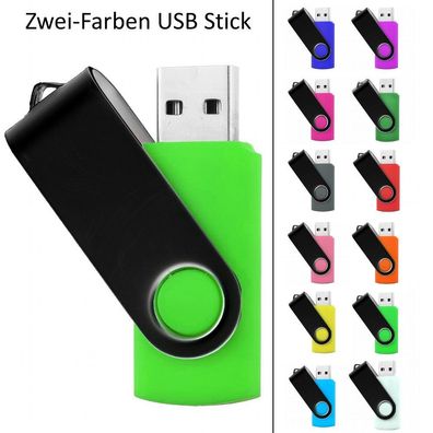 USB Stick Swivel mehrfarbig Grün mit Schwarzem Bügel USB Flash Drive 2.0