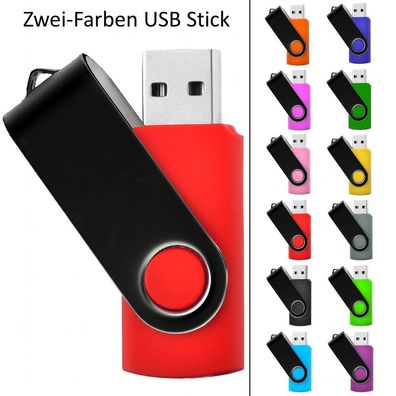 USB Stick Swivel mehrfarbig Rot mit Schwarzem Bügel USB Flash Drive 2.0