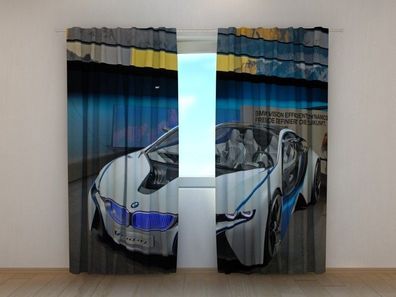 Fotogardine Super-Auto, Vorhang bedruckt, Fotodruck, Fotovorhang mit Motiv, nach Maß