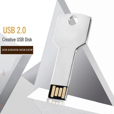 USB Stick Key Chrome Metall metal USB Flash Drive 2.0 USB-Germany