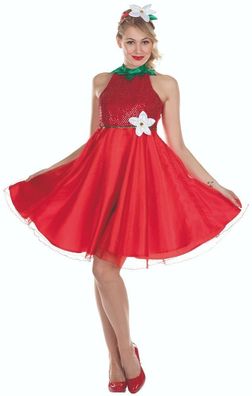 Rubies 13202 - Erdbeerblüte, Damen Kostüm, Gr. 36 - 42, Erdbeere Kleid Tüll