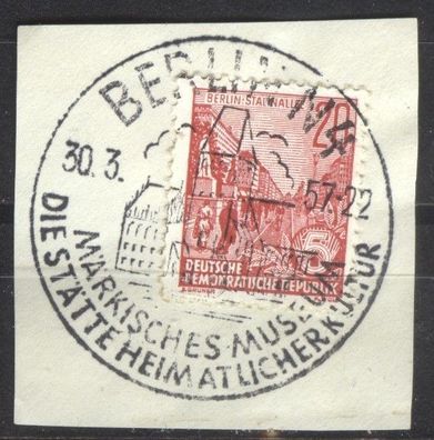 Sonderstempel Berlin N4 Märkisches Museum 30.3.57 a. DDR Mi 455 K2-3203