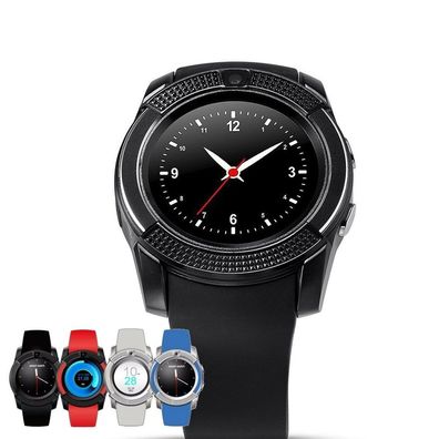 V8 Sport Smartwatch Schwarz Uhren Handy Smart Watch Android und iOS