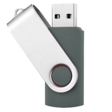 UNIREX Grau USB STICK SWIVEL GRAU 1GB bis 128GB und 4 Bügelfarben wählbar.