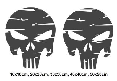 2 x Punisher RETRO Aufkleber Autoaufkleber Totenkopf USA Sticker Aufkleber 286/6