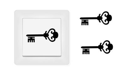 3 x Schlüssel Aufkleber Schalteraufkleber Schalter Kennzeichnung 254/6/2