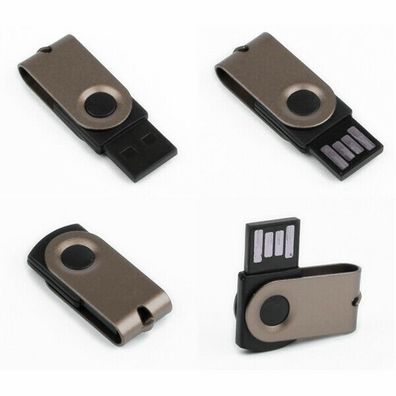 USB Germany MINI Swivel USB Stick Schwarz / metallic USB 2.0