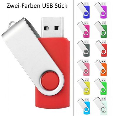 USB Germany Zweifarbiger USB STICK SWIVEL ROT plus zweite Farbe zur Auswahl