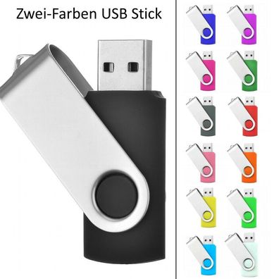 USB Germany Zweifarbiger USB STICK SWIVEL Schwarz plus zweite Farbe zur Auswahl