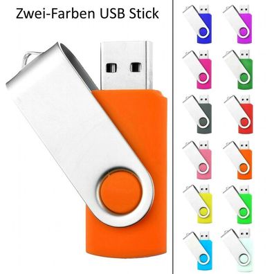 USB Germany Zweifarbiger USB STICK SWIVEL Orange plus zweite Farbe zur Auswahl