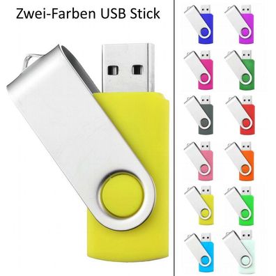 USB Germany Zweifarbiger USB STICK SWIVEL GELB plus zweite Farbe zur Auswahl