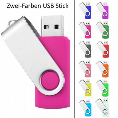 USB Germany Zweifarbiger USB STICK SWIVEL PINK plus zweite Farbe zur Auswahl