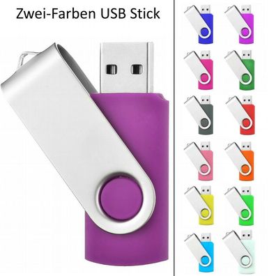 USB Germany Zweifarbiger USB STICK SWIVEL LILA plus zweite Farbe zur Auswahl