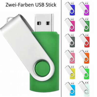 USB Germany Zweifarbiger USB STICK SWIVEL Dunkelgrün plus zweite Farbe