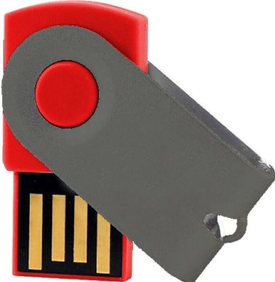 USB Germany MINI Swivel USB Stick Rot / Metallic USB 2.0