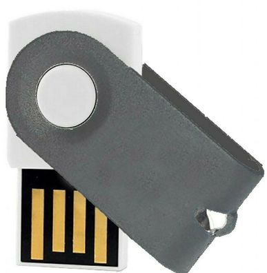 USB Germany MINI Swivel USB Stick Weiß / Metallic USB 2.0