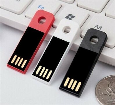 Mini Slim USB Stick Weiß Schwarz oder Rot Flash Drive 2.0 Ideal zum Briefversand