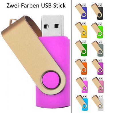 Zweifarbiger USB STICK SWIVEL PINK mit Gold Bügel plus zweite Farbe dazu