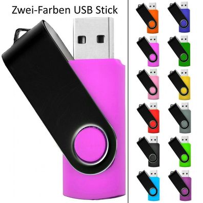 Zweifarbiger USB STICK SWIVEL PINK mit Schwarzen Bügel plus zweite Farbe dazu