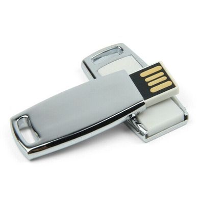 USB Stick Chrome Weiß FLAT Metall USB Flash Drive 2.0 USB-Germany
