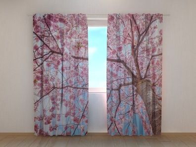 Fotogardine Sakura 2 Vorhang bedruckt Fotodruck Fotovorhang Gardine nach Maß