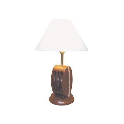 Maritime Tisch Lampe, Tischleuchte, Schreibtischlampe mit Blockrolle 39 cm