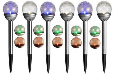 6x LED Solarlampe mit Glaskugel, 70191