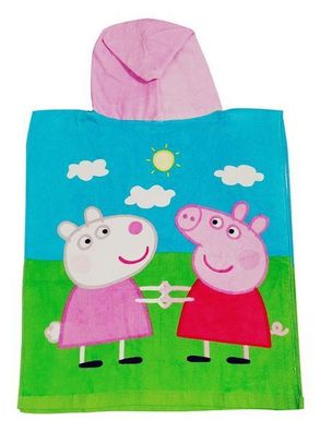 Peppa Pig - Peppa Wutz & Luzie Locke Badeponcho aus 100% Baumwolle für Kinder