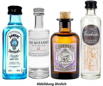 Gin mini 4er Set - Bombay Sapphire London Dry Gin 50ml (40% Vol) + Monkey 47 Sc