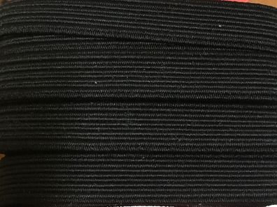 5m weiche Gummilitze gummi gummiband schlüpfergummi 10 mm schwarz Masken (1,11€/1m)