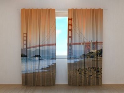 Fotogardine Brücke Vorhang bedruckt Fotovorhang mit Motiv Gardine Fotodruck nach Maß
