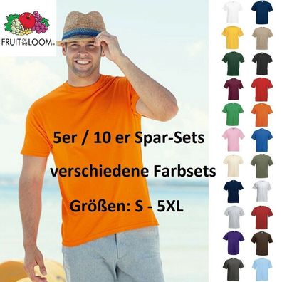 5er/10er Fruit of the Loom T-Shirt Herren Shirts Valueweight Sets Tshirt * SALE*