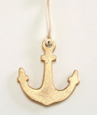 Deko ANKER Hänger Gold 11 cm Metall Maritime Deko Geschenk Anhänger Seefahrt