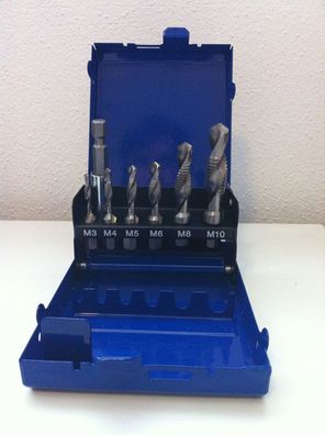 HSS-G QuickBit Kombi-Gewindebohrer Set 7teilig M3-M10 inkl. Adapter / Kombi-Bits