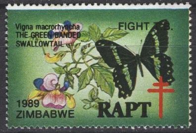Simbabwe Tuberkulose Marke postfr Schmetterling mot2003