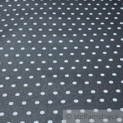 Stoff Baumwolle Acryl Punkte klein anthrazit weiß beschichtet wasserabweisend