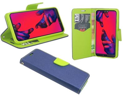 Huawei P20 Pro Tasche Blau-Grün Handyhülle Schutzhülle Flip Case Cover Etui Hülle