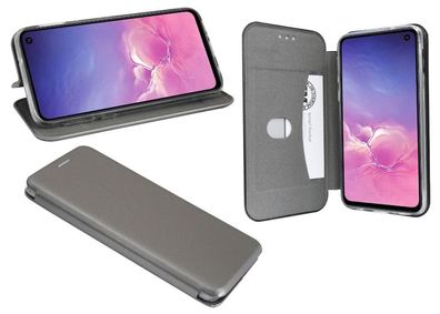 Samsung Galaxy S10e Tasche Grau Handyhülle Schutzhülle Flip Case Cover Etui Hülle