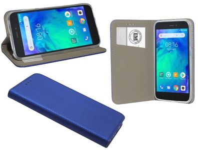 Xiaomi Redmi GO Tasche Blau Handyhülle Schutzhülle Flip Case Cover Etui Hülle