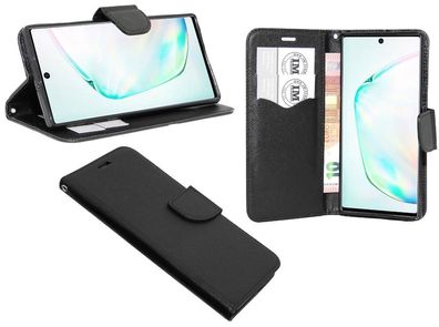 Samsung Galaxy Note 10 Plus Tasche Schwarz Handyhülle Schutzhülle Flip Case Cover