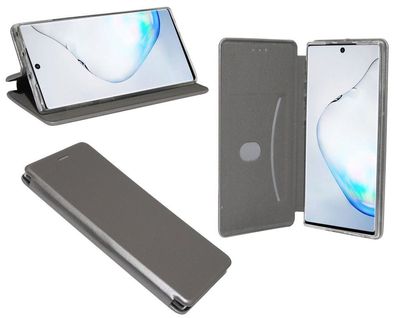 Samsung Galaxy Note 10 Plus Tasche Anthrazit Handyhülle Schutzhülle Flip Case Cover