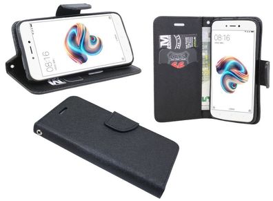 Xiaomi Redmi 5A Tasche Schwarz Handyhülle Schutzhülle Flip Case Cover Etui Hülle