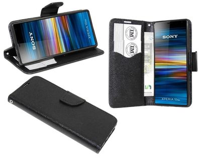 Sony Xperia 10 Plus Tasche Schwarz Handyhülle Schutzhülle Flip Case Cover Etui Hülle