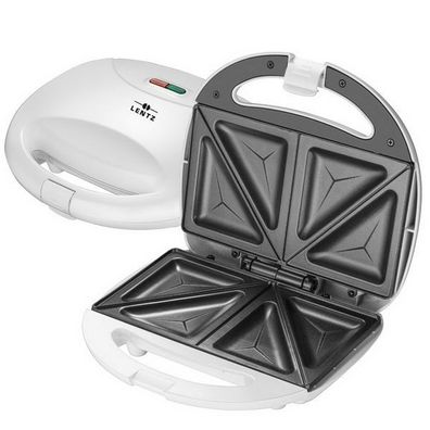 LENTZ 750 Watt Sandwich-Maker Sandwichtoaster Toaster 20915 weiß