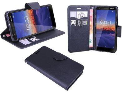 Nokia 3.1 (2018) Tasche Schwarz Handyhülle Schutzhülle Flip Case Cover Etui Hülle