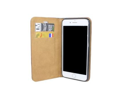 Apple iPhone 7 Plus Tasche Braun Handyhülle Schutzhülle Flip Case Cover Etui Hülle