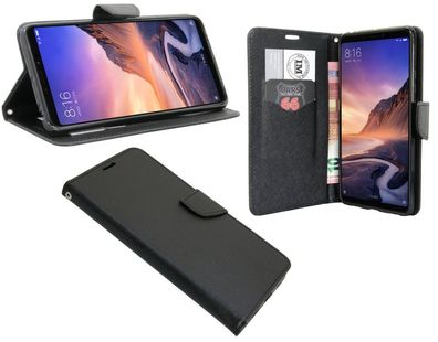 Xiaomi Mi Max 3 Tasche Schwarz Handyhülle Schutzhülle Flip Case Cover Etui Hülle