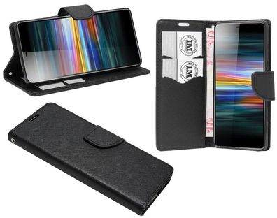 Sony Xperia L3 Tasche Schwarz Handyhülle Schutzhülle Flip Case Cover Etui Hülle